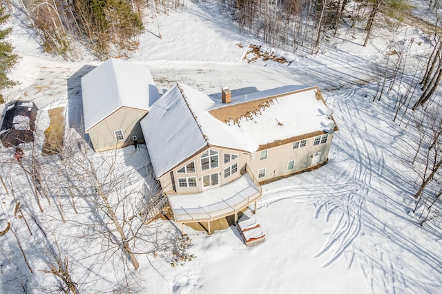 view of snowy aerial view