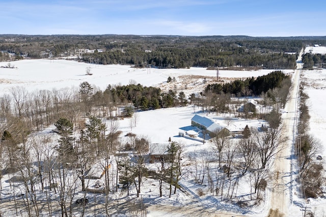 view of snowy aerial view