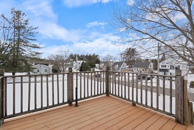 deck with a residential view