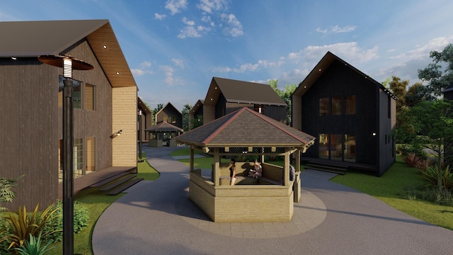 view of property's community with a gazebo