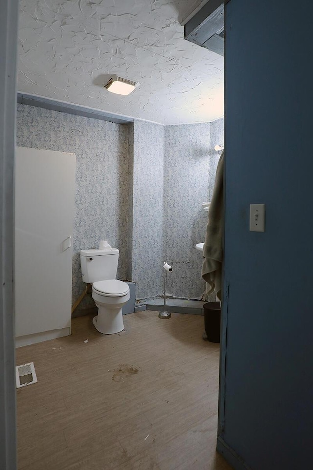 bathroom featuring toilet and hardwood / wood-style floors