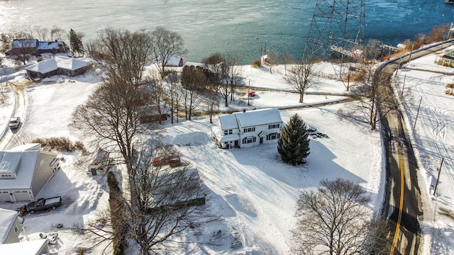 view of snowy aerial view