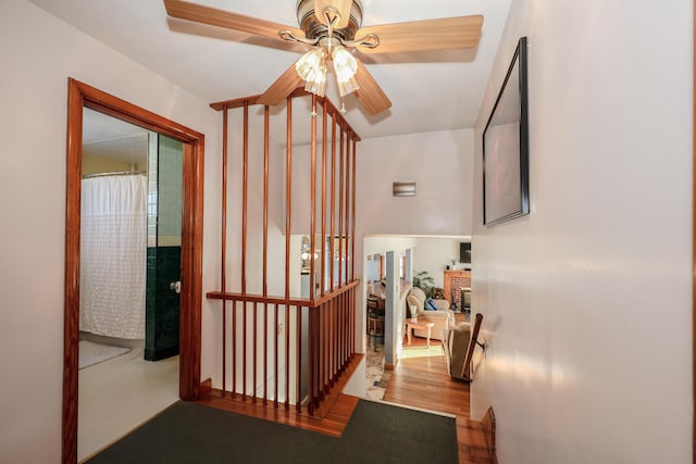 corridor featuring light hardwood / wood-style flooring