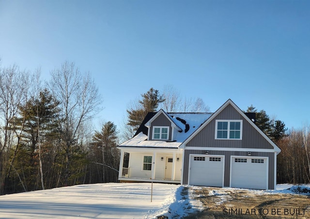 view of front of house with a garage