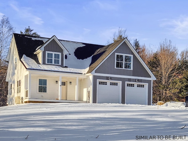 view of front of house with a garage