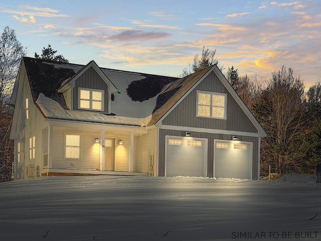 view of front of property featuring a garage