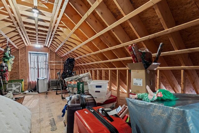 view of unfinished attic