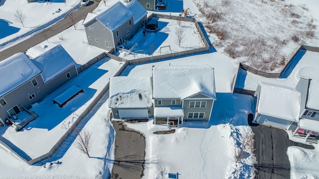 view of snowy aerial view