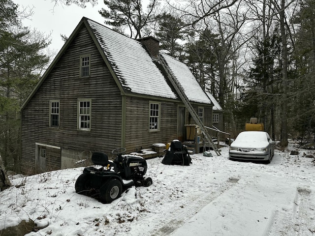 view of snow covered exterior