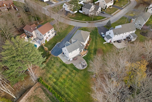 drone / aerial view with a residential view