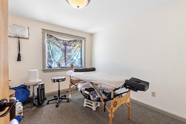 view of carpeted home office