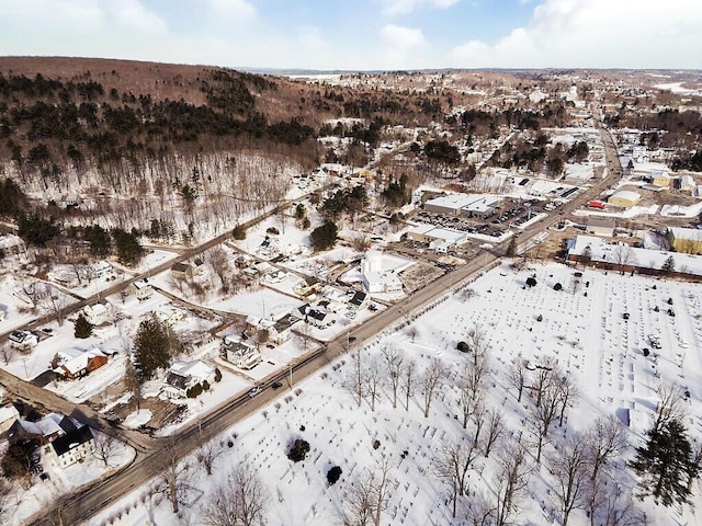 view of snowy aerial view