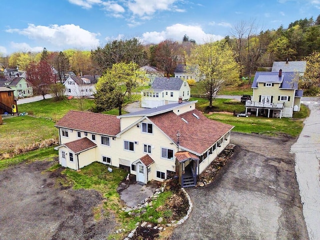 aerial view with a residential view