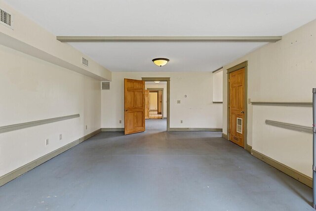 6 Stoddard Ln, Hallowell, ME 04347 - unfurnished room featuring finished concrete flooring and beamed ceiling