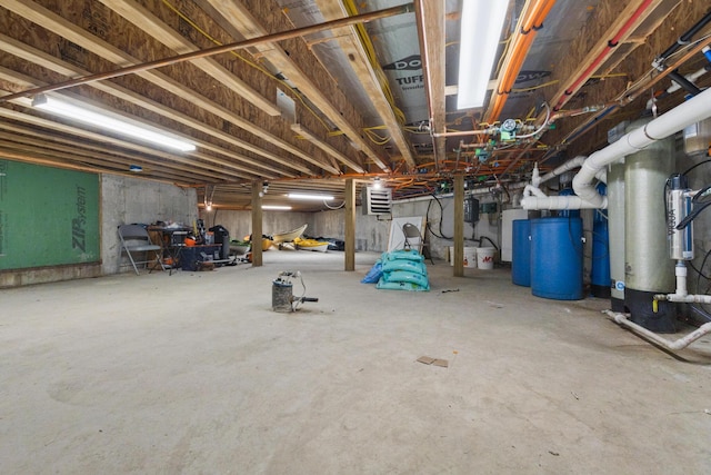 view of unfinished basement