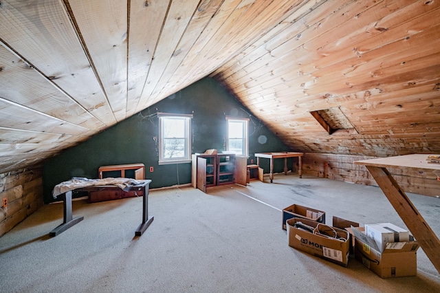 additional living space with lofted ceiling and wood ceiling