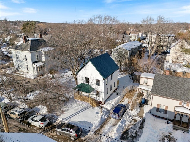 birds eye view of property with a residential view