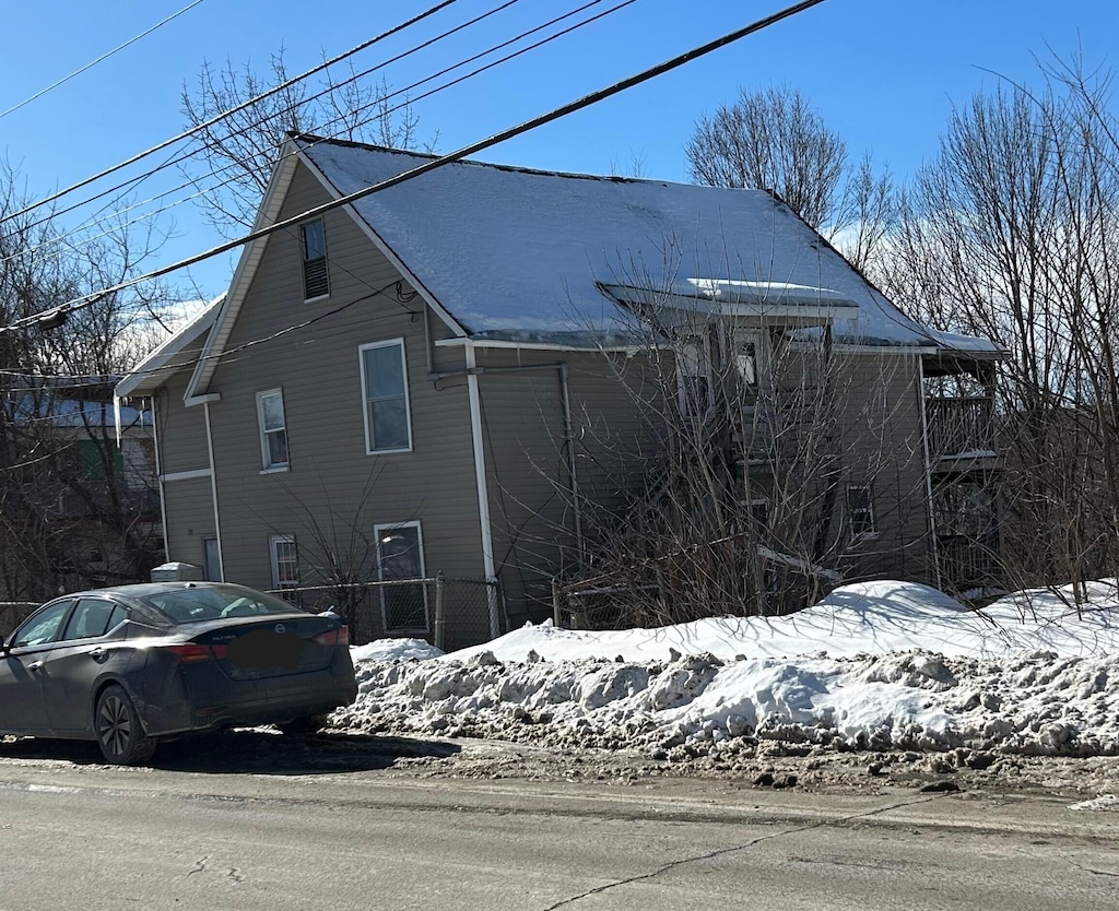 view of snowy exterior