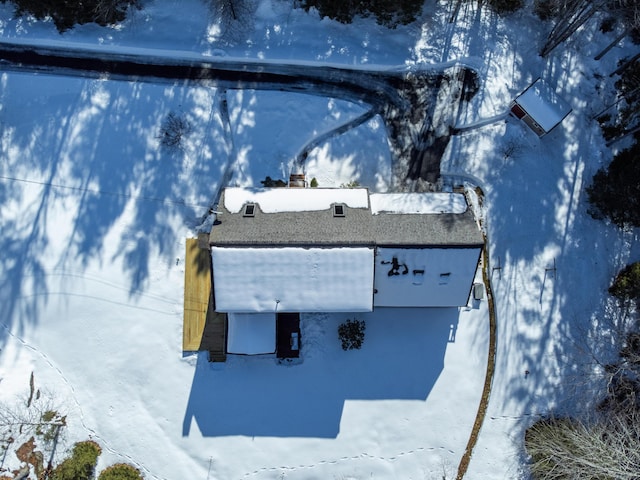 view of snowy aerial view