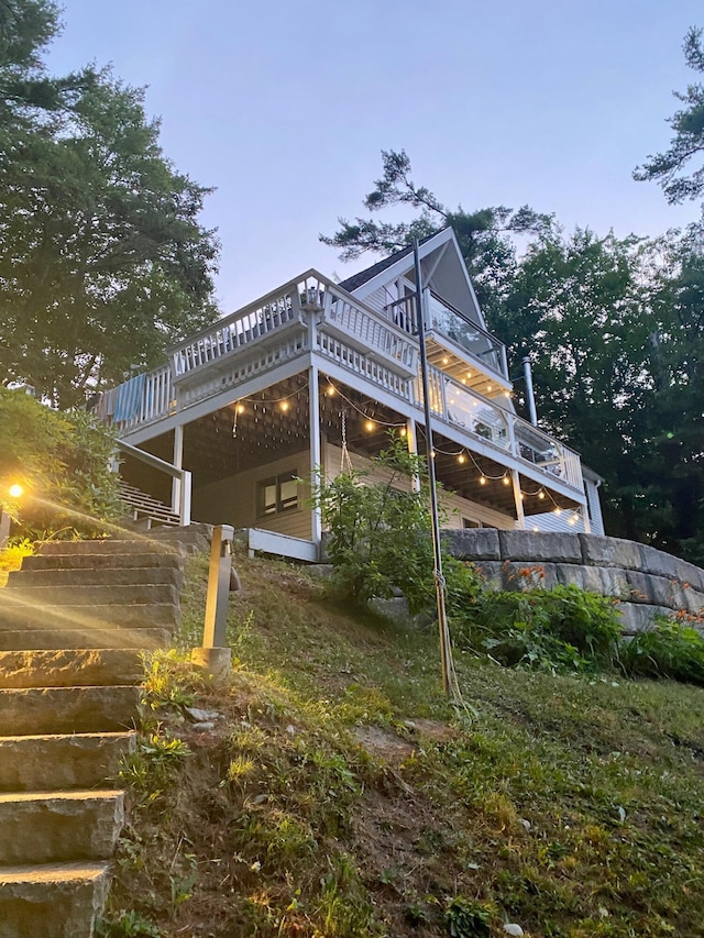 exterior space featuring stairway