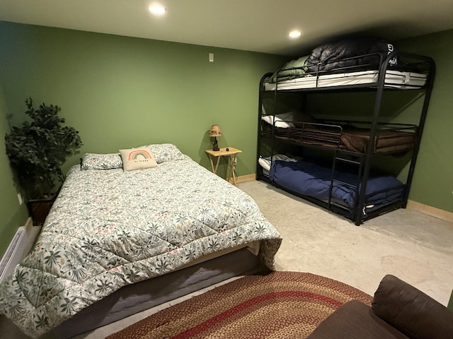 9 Ledge Dr, Greenville, ME 04441 - bedroom featuring baseboards, carpet flooring, and recessed lighting