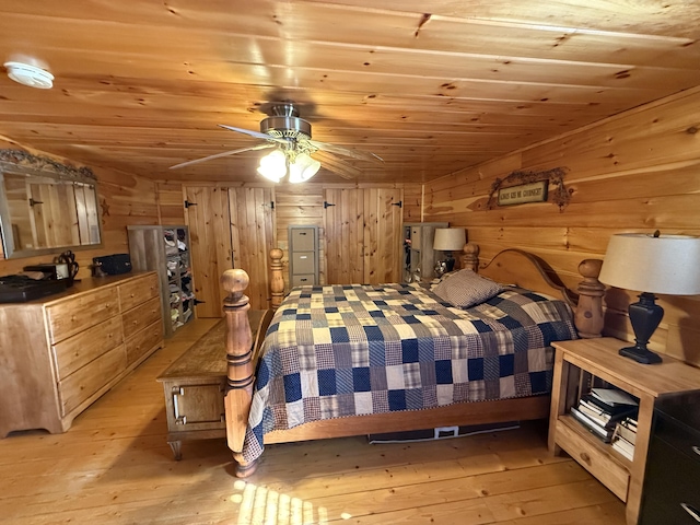 9 Ledge Dr, Greenville, ME 04441 - bedroom featuring light wood finished floors, wood ceiling, and wood walls