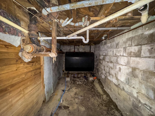 below grade area featuring crawl space and heating fuel