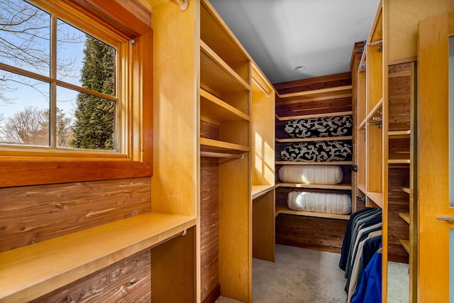 spacious closet featuring carpet flooring