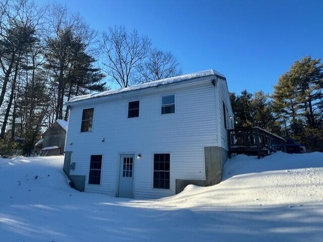 view of snow covered exterior