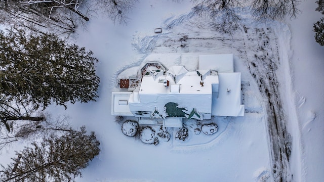 view of snowy aerial view