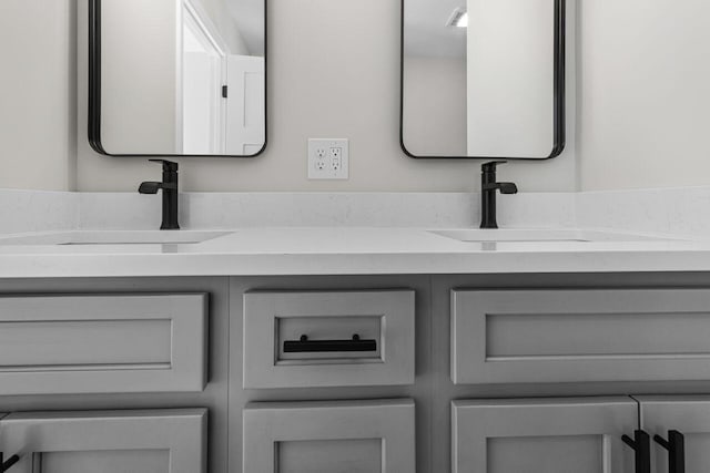 room details with double vanity and a sink