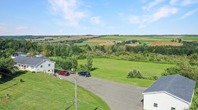 drone / aerial view with a rural view