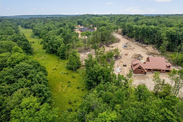 aerial view with a forest view