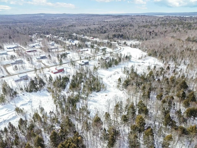 aerial view featuring a forest view