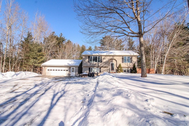 split foyer home with a garage