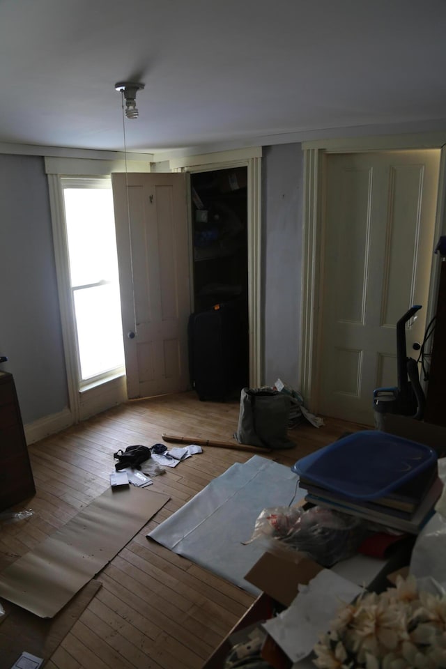 bedroom featuring light wood finished floors