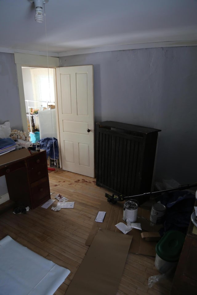 bedroom with light wood-style floors