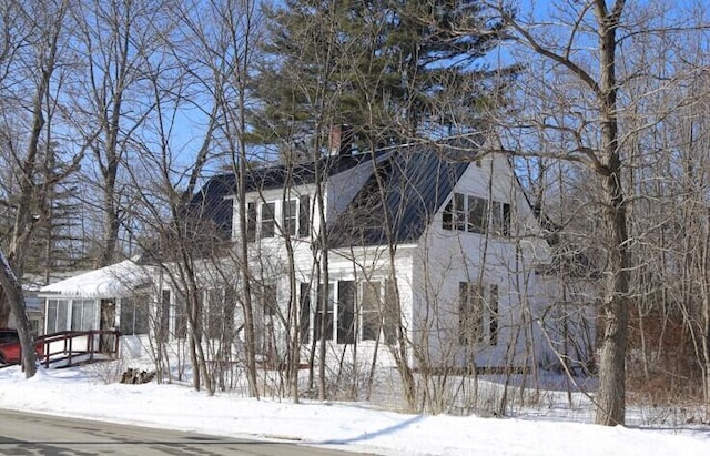 view of snow covered exterior