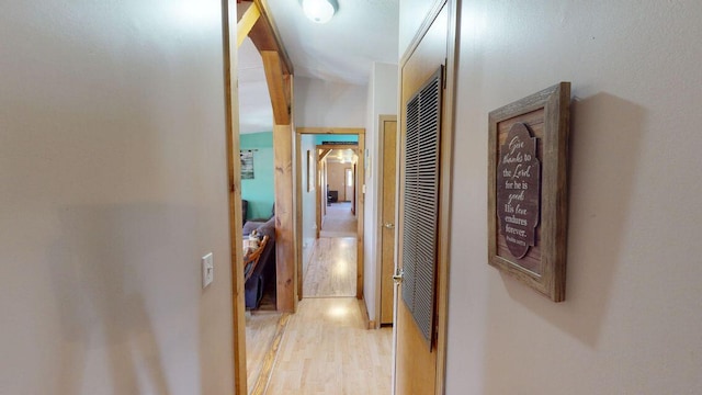 hall with light wood finished floors