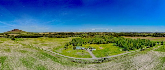 aerial view with a rural view