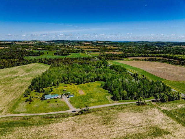 bird's eye view with a rural view