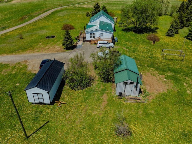 drone / aerial view with a rural view