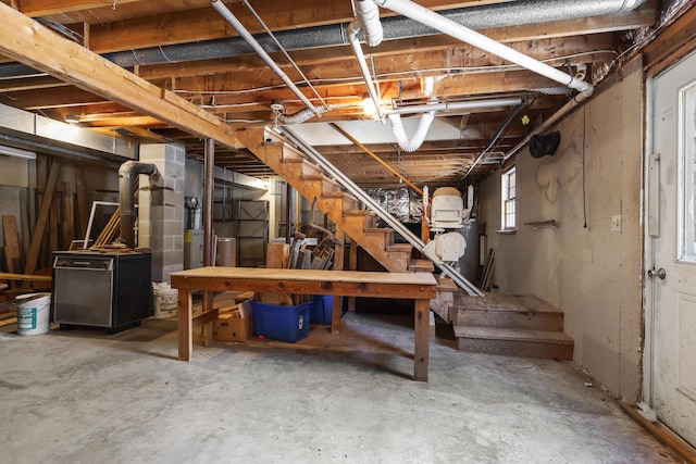 basement with stairs