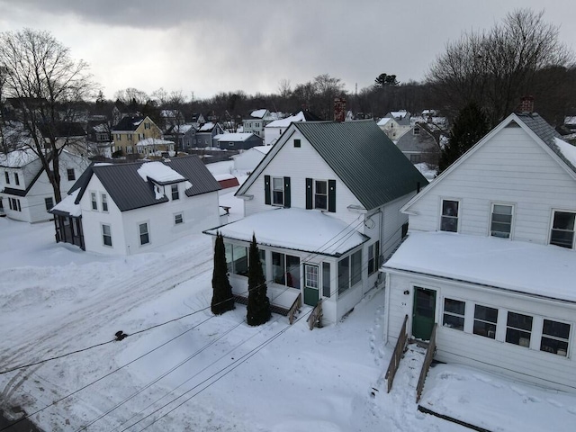 view of snowy aerial view