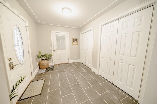 entryway with baseboards