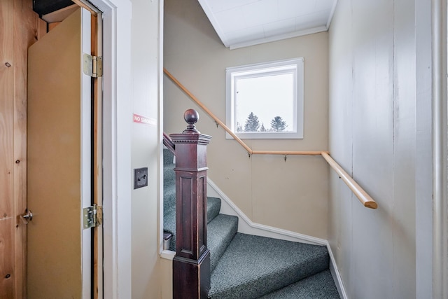 stairway with ornamental molding