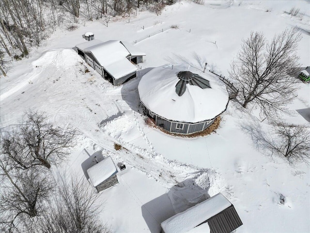 view of snowy aerial view