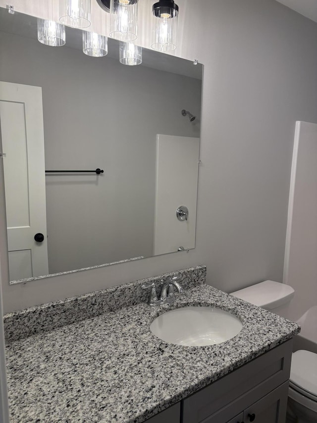 bathroom with vanity and toilet