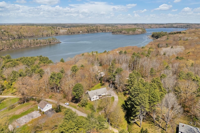 23 Sunny Acres Ln, Boothbay, ME 04537 - aerial view of property's location featuring a large body of water and a forest