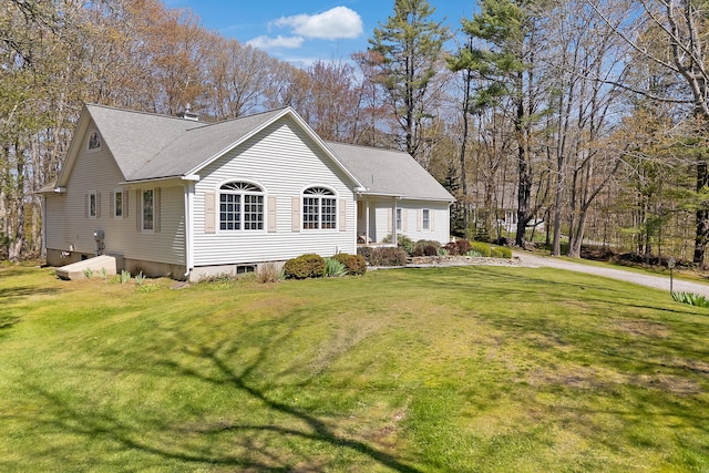 23 Sunny Acres Ln, Boothbay, ME 04537 - view of front of home with a shingled roof and a front yard